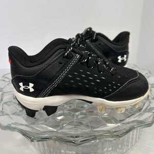 Under Armour Leadoff RM Jr Baseball Cleats Black Red Toddler Kids Size 9K